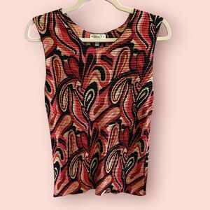 Vintage Crinkle Textured Psychedelic Tank Top | Retro Abstract